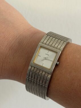 Guess Silver Rectangular Bracelet Watch